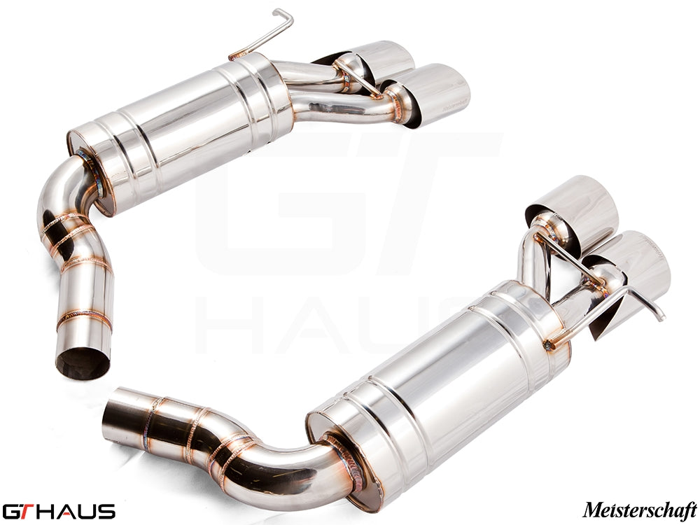 Premium stainless steel exhaust system for Mercedes-Benz W211 E-Class E500/E550 V8 models, enhancing performance and sound.