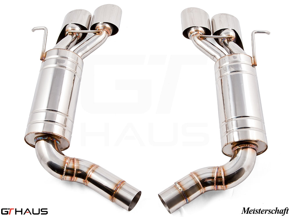 Premium stainless steel exhaust system for Mercedes-Benz W211 E-Class E55 AMG, enhancing performance and sound.