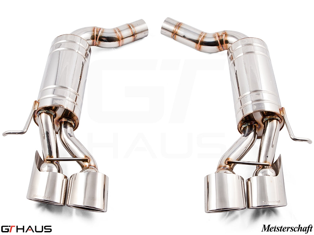 Premium stainless steel exhaust system for Mercedes-Benz W211 E-Class E55 AMG V8 Kompressor, enhancing performance and sound.