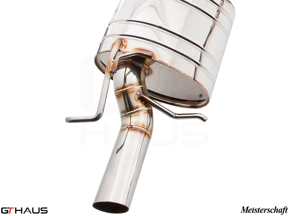 Premium stainless steel exhaust system for Mercedes-Benz W212 E-Class E350/E400 models, showcasing precision craftsmanship.