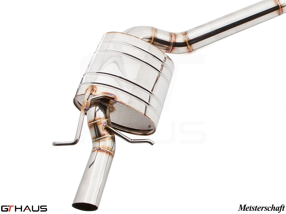 Premium exhaust system for Mercedes-Benz W212 E-Class E550 V8, featuring stainless steel construction and precision design.
