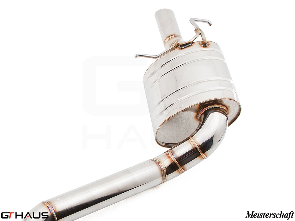 Premium exhaust system for Mercedes-Benz W212 E-Class E550 V8, featuring polished stainless steel construction.