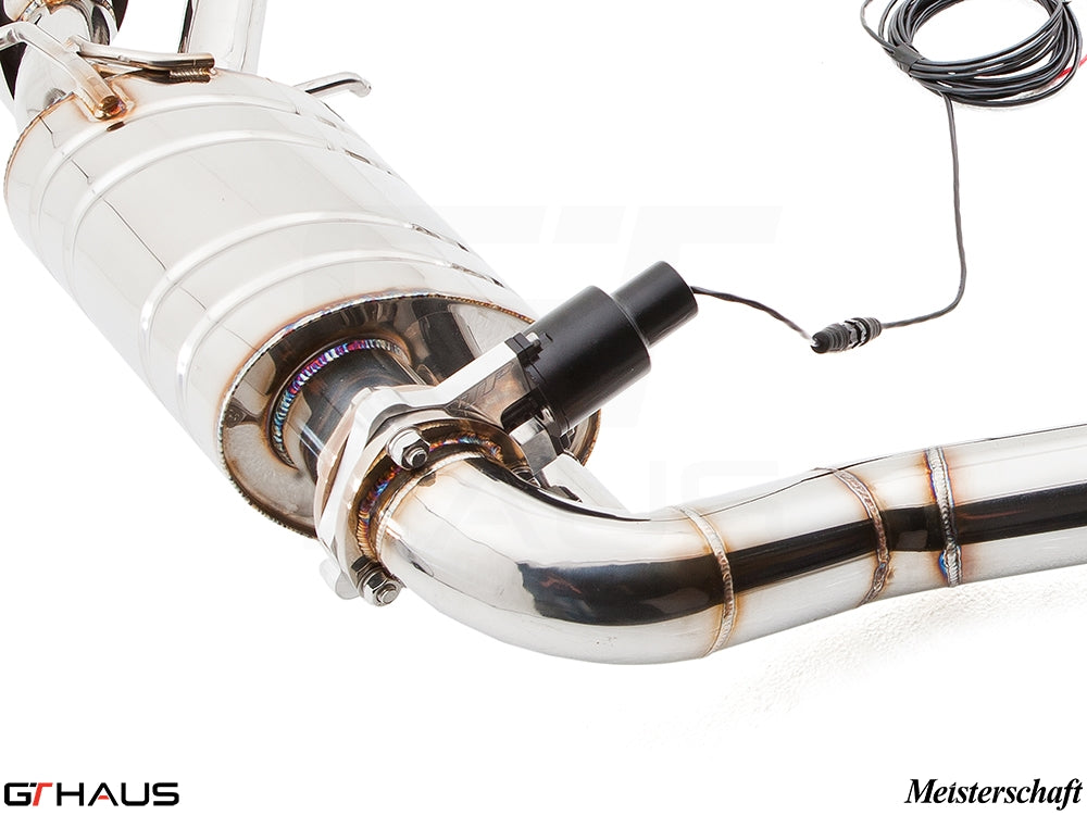 Premium exhaust system for Mercedes-Benz W212 E-Class E63 AMG V8, featuring stainless steel construction and electronic valve control.