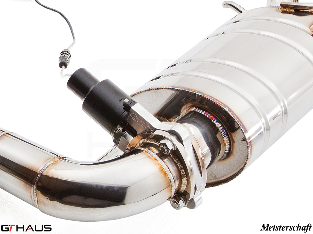 Premium exhaust system for Mercedes-Benz W212 E-Class E63 AMG V8, featuring electronic valve control and stainless steel construction.