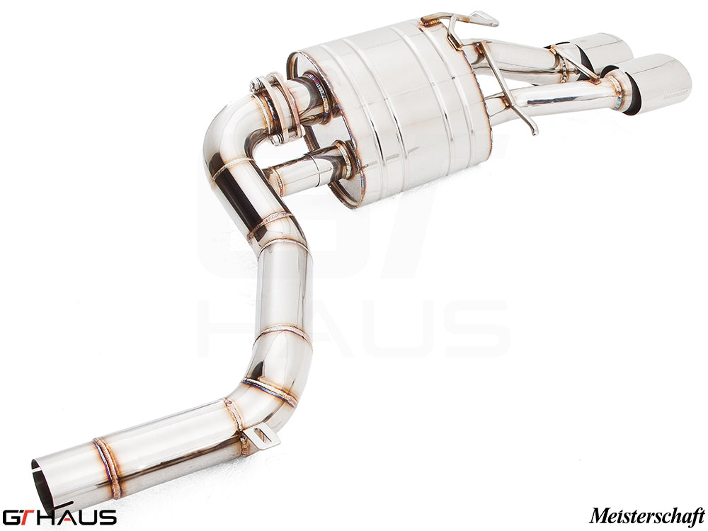 Premium exhaust system for Mercedes-Benz W212 E-Class E63 AMG V8, featuring stainless steel construction and performance design.