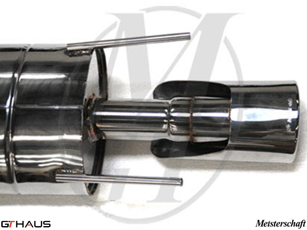 Premium exhaust tip for Mercedes-Benz W216 CL-Class Coupe CL550 V8, showcasing polished stainless steel design.