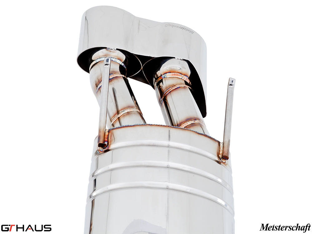 Premium stainless steel exhaust system for Mercedes-Benz W216 CL-Class Coupe CL63 V8 Bi-turbo, showcasing craftsmanship.