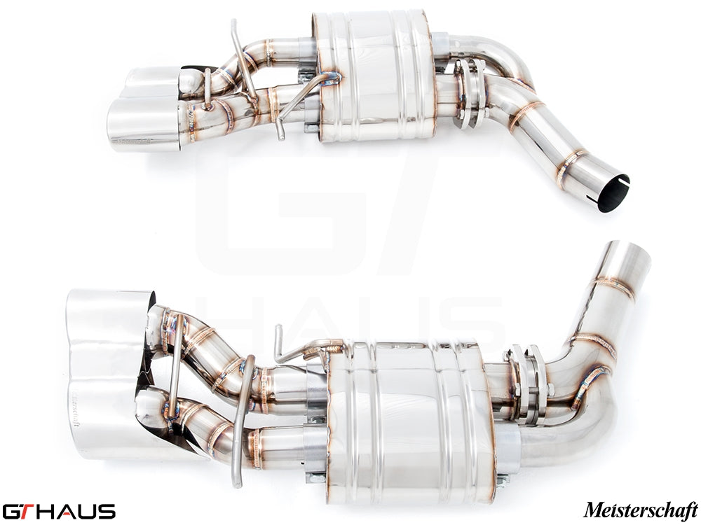 Premium exhaust system for Mercedes-Benz W218 CLS-Class CLS63/63s AMG, featuring stainless steel construction and performance design.