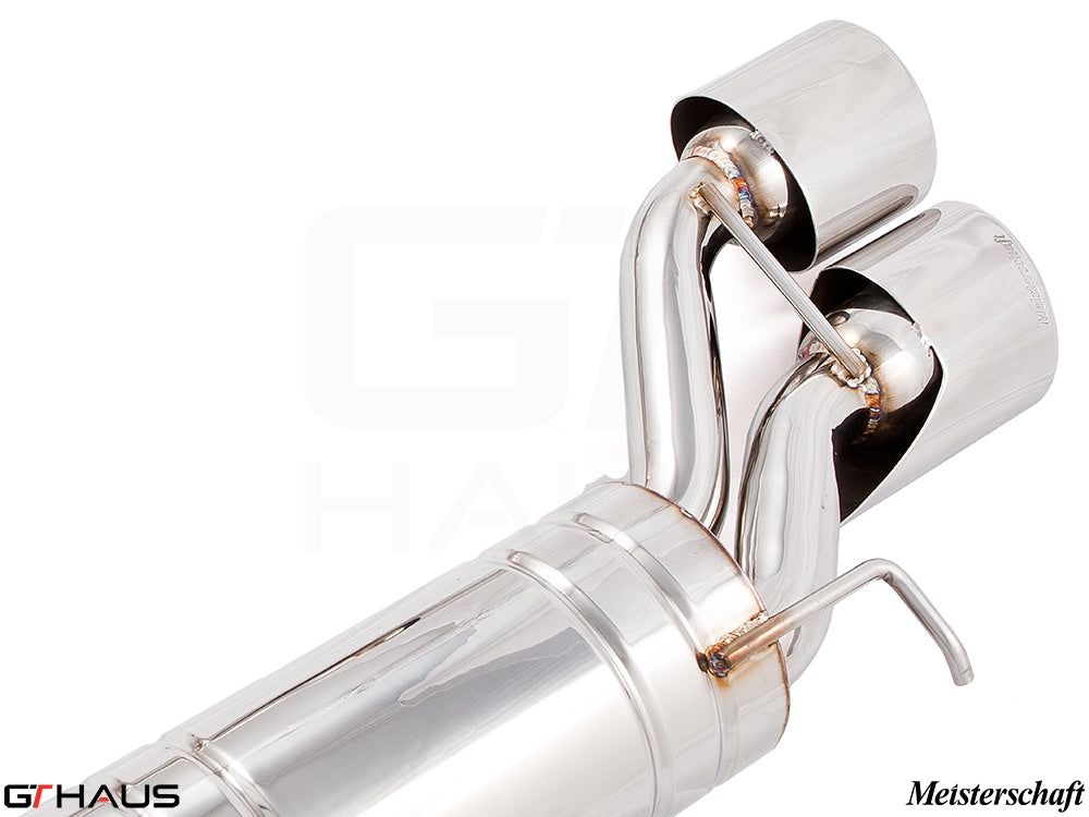 Premium exhaust system for Mercedes-Benz W219 CLS-Class CLS63 AMG V8, featuring polished stainless steel construction.
