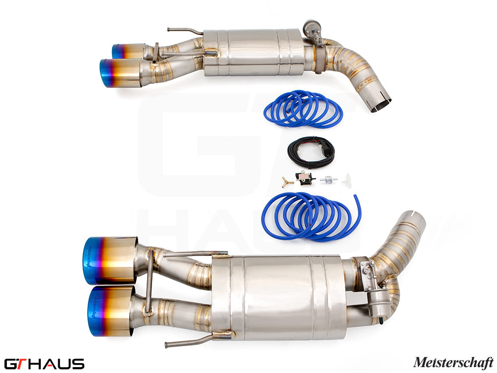 Premium exhaust system for Mercedes-Benz W221 S-Class S550 V8 Bi-turbo (2011-2013) with electronic valve control.
