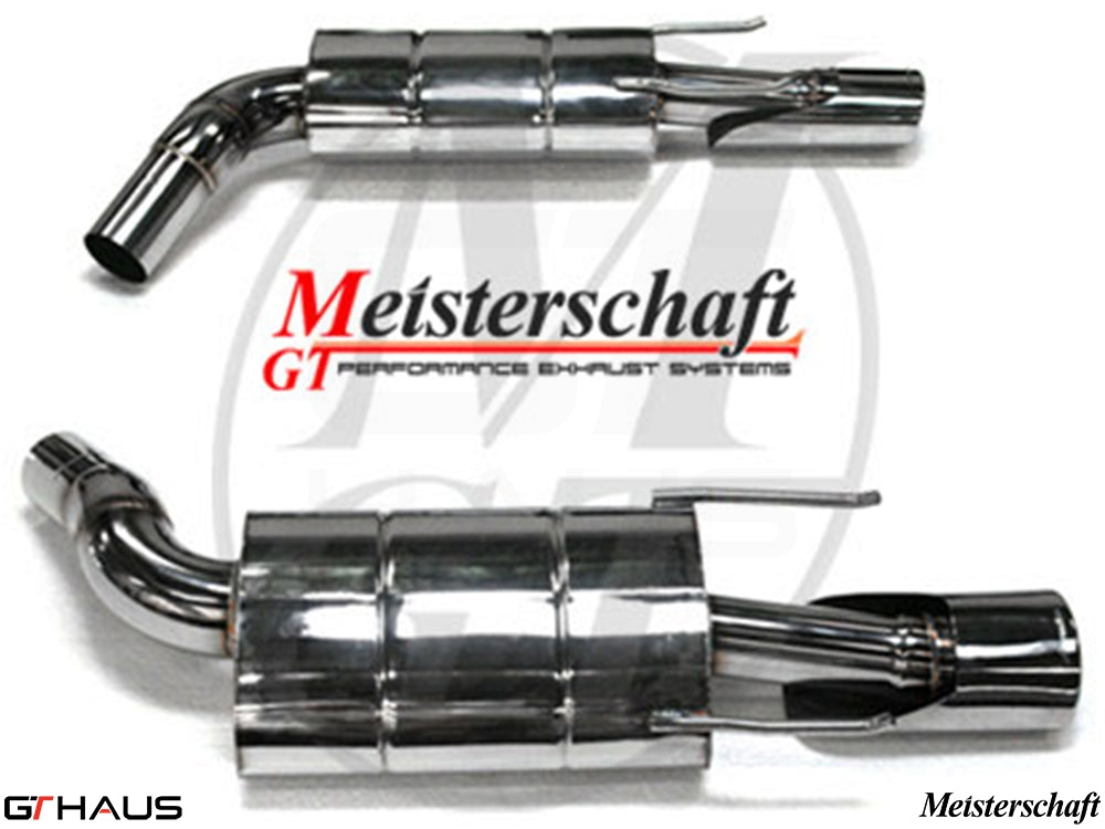 Premium Meisterschaft exhaust system for Mercedes-Benz W221 S-Class S600 V12, featuring polished stainless steel design.