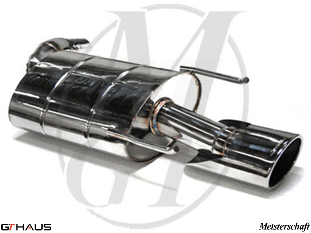 Premium exhaust system for Mercedes-Benz W221 S-Class S600 V12, featuring polished stainless steel construction.