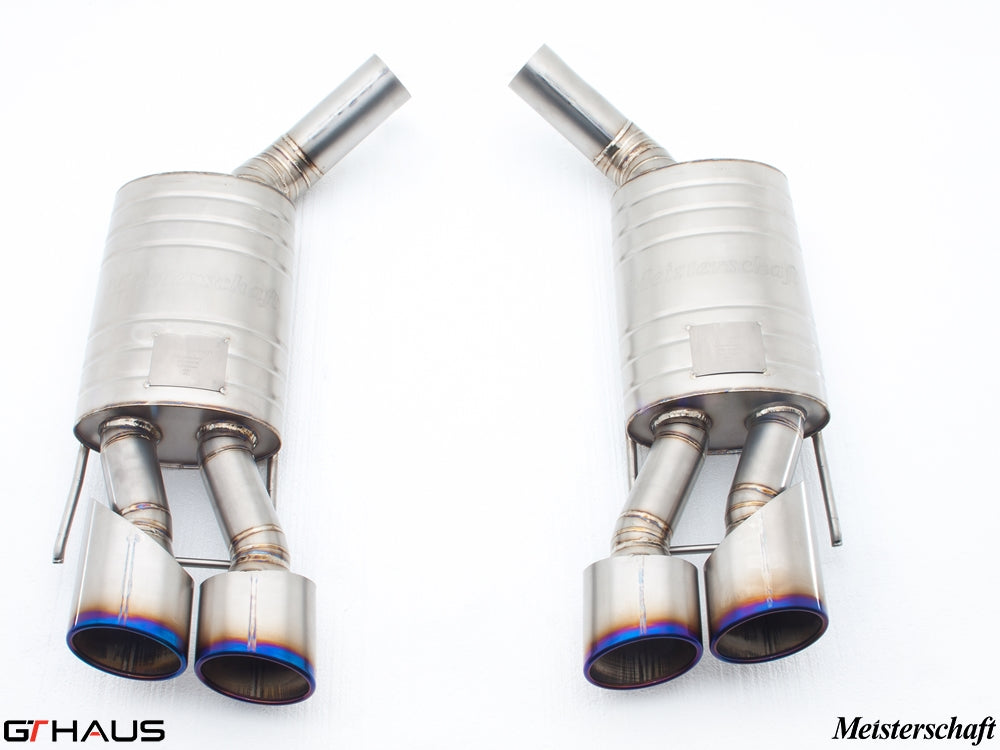 Premium stainless steel exhaust system for Mercedes-Benz W221 S-Class S600 V12, featuring dual tips and enhanced performance.