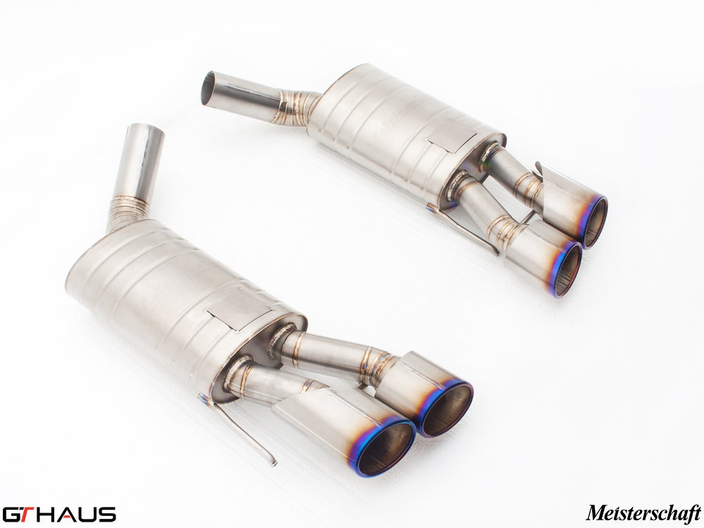 Premium exhaust system for Mercedes-Benz W221 S-Class S600 V12, featuring dual tips and high-quality stainless steel construction.