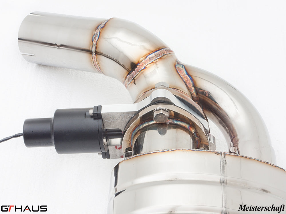 Premium stainless steel exhaust system with electronic valve control for Mercedes-Benz W221 S65 AMG V12 Bi-turbo.
