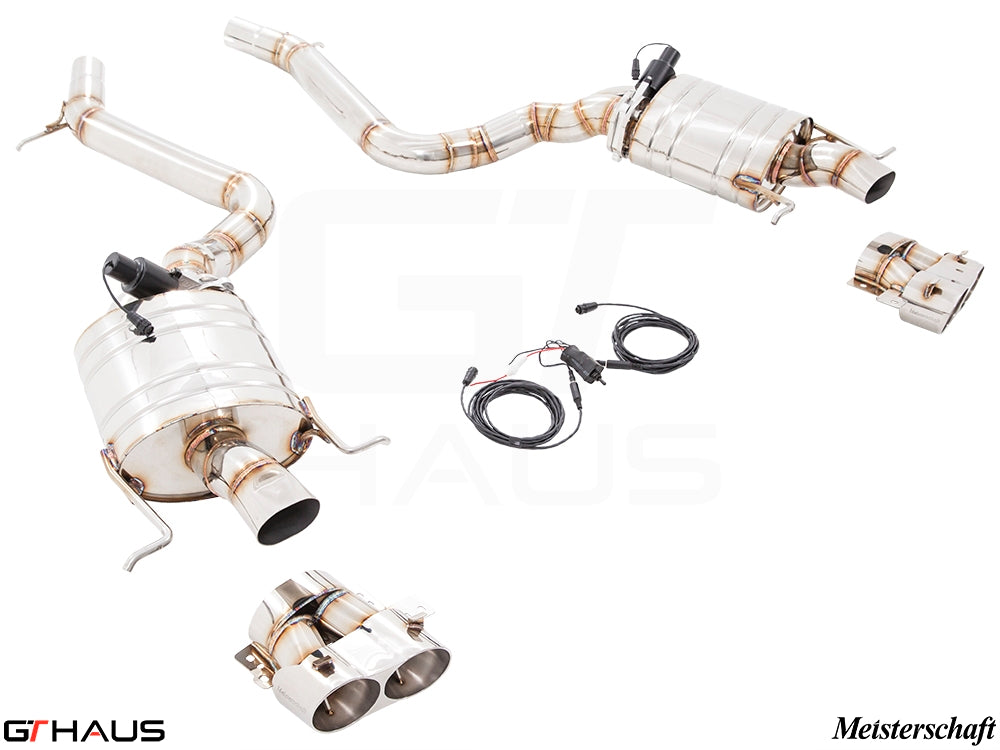 Premium performance exhaust system for Mercedes-Benz W222 S-Class Sedan S550/560 with V8 Bi-turbo, featuring electronic valve control.