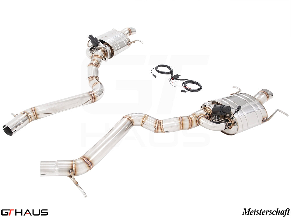 Premium exhaust system for Mercedes-Benz W222 S-Class Sedan S600/S650, featuring stainless steel construction and electronic valve control.