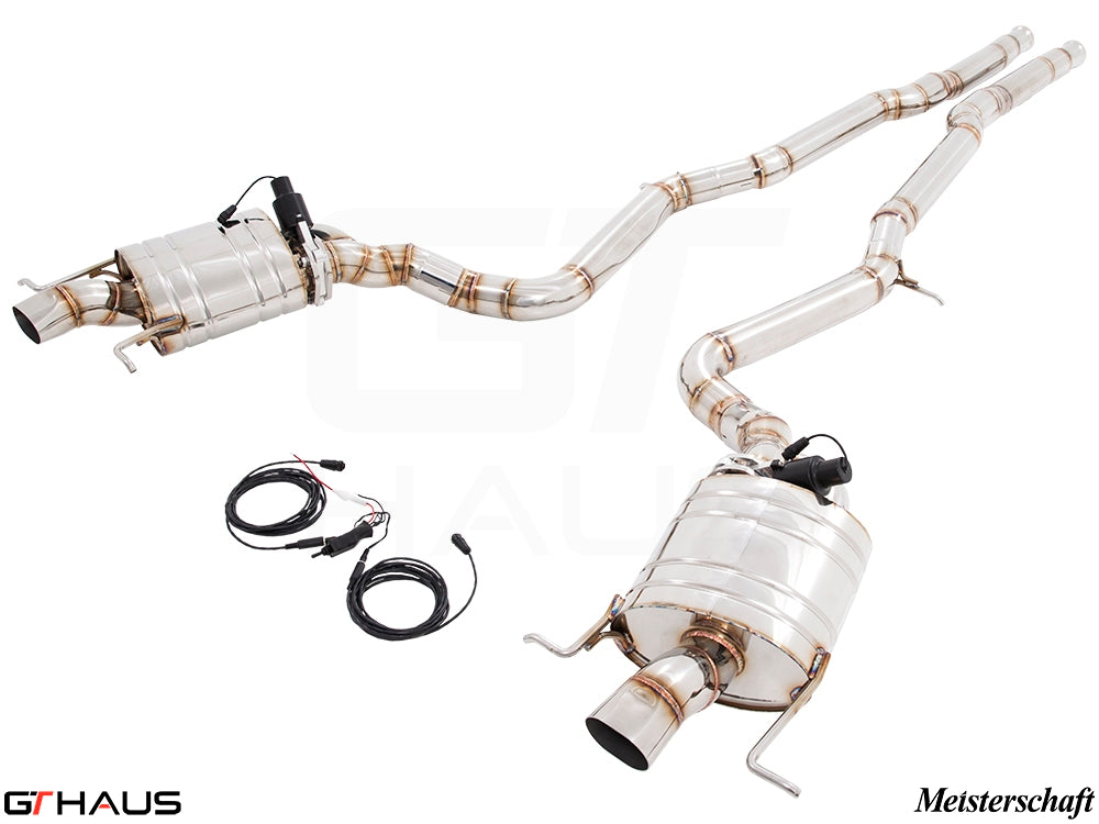 Premium exhaust system for Mercedes-Benz W222 S-Class S600/S650, featuring stainless steel construction and electronic valve control.