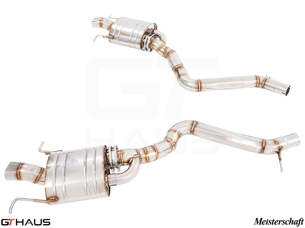 Premium performance exhaust system for Mercedes-Benz W222 S-Class Sedan S600/S650, featuring stainless steel construction.