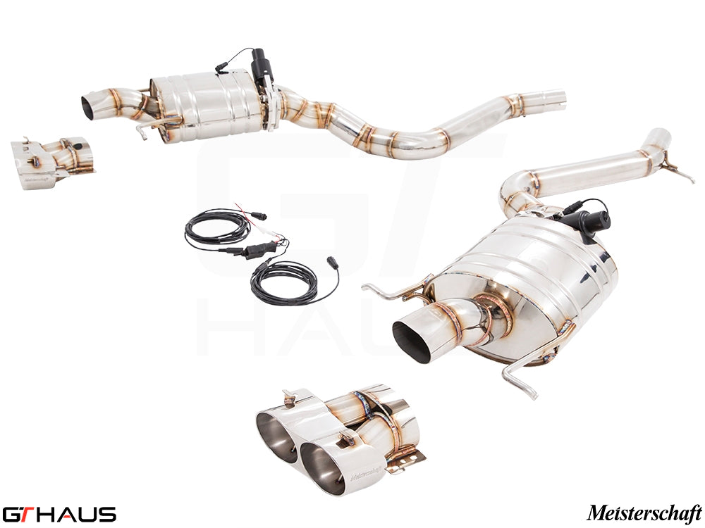 Premium exhaust system for Mercedes-Benz W222 S63 AMG Sedan, featuring stainless steel construction and electronic valve control.