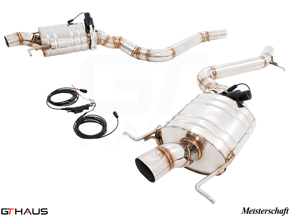 Premium exhaust system for Mercedes-Benz W222 S63 AMG Sedan, featuring stainless steel construction and electronic valve control.