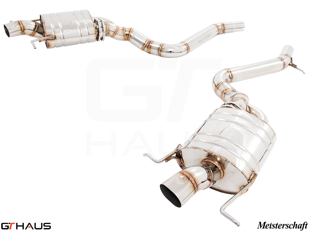 Premium performance exhaust system for Mercedes-Benz W222 S-Class Sedan S65, featuring stainless steel construction and sleek design.