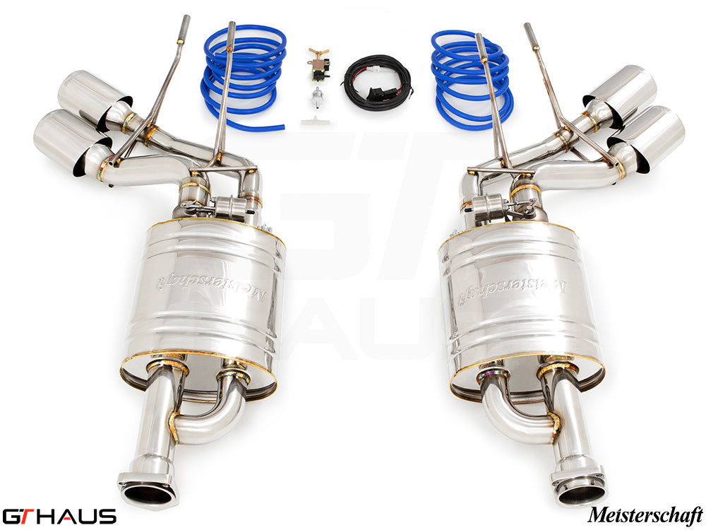 Premium performance exhaust system for Mercedes-Benz W463 G-Class G500/550 V8 turbo, featuring stainless steel construction.