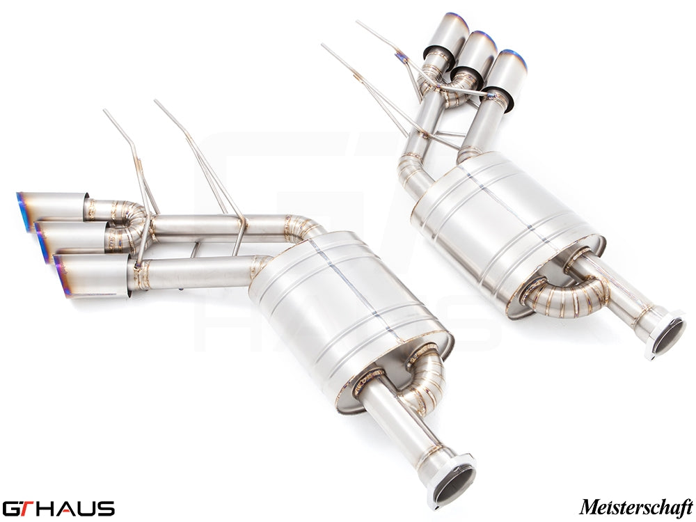 Premium stainless steel exhaust system for Mercedes-Benz W463 G-Class G500/550 V8 turbo, enhancing performance and sound.