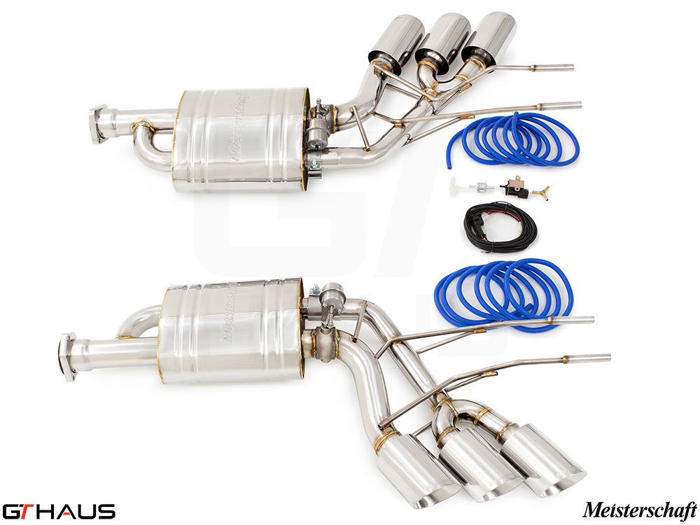 Premium exhaust system for Mercedes-Benz W463 G-Class G55 AMG, featuring stainless steel construction and electronic valve control.