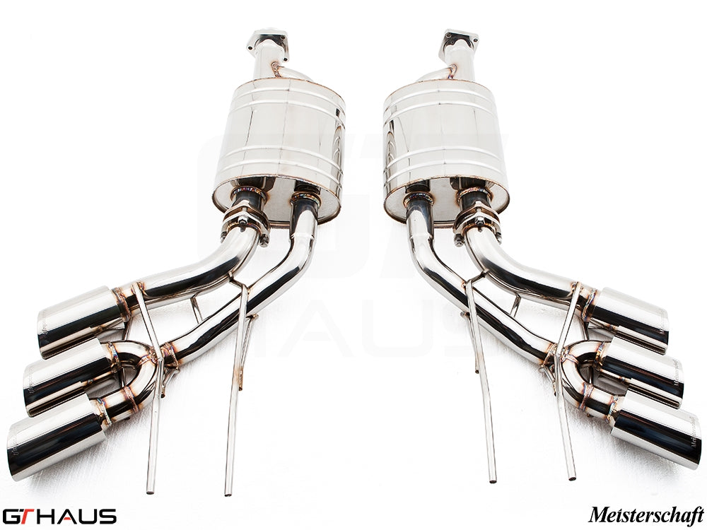 Premium exhaust system for Mercedes-Benz W463 G-Class G63 AMG featuring dual tips and high-performance design.