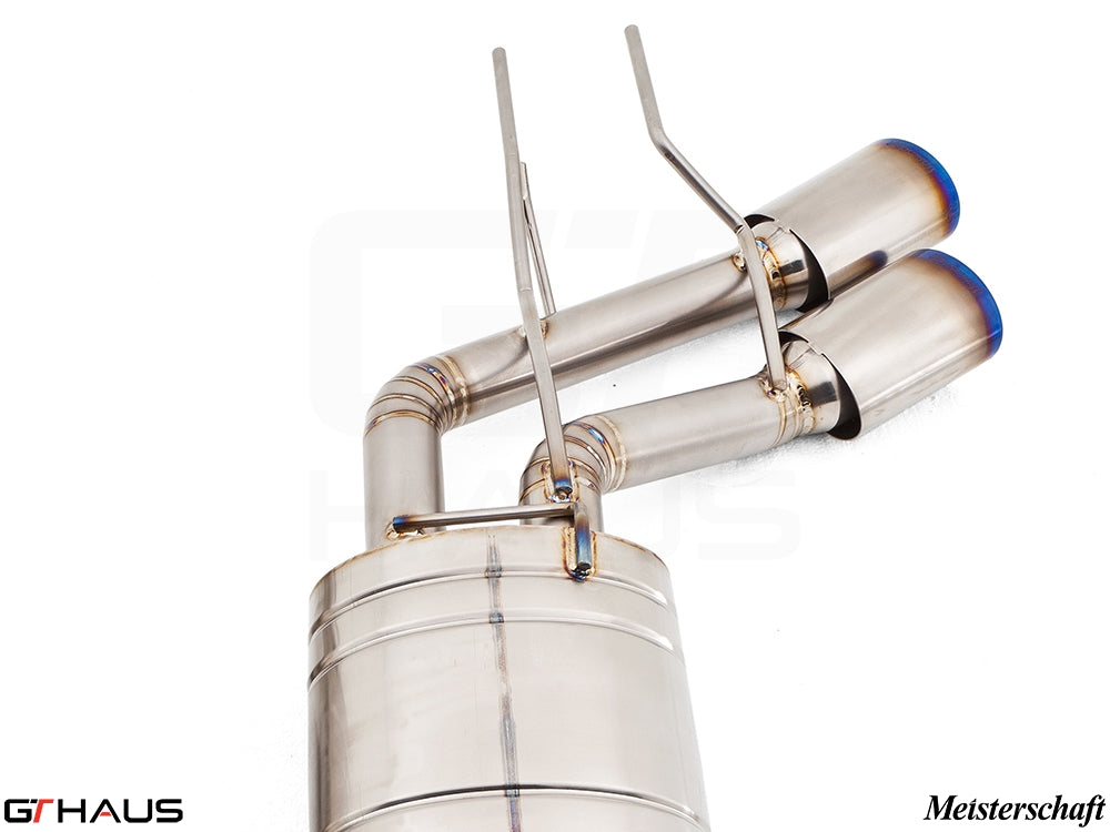 Premium stainless steel exhaust system for Mercedes-Benz W463 G-Class G63 AMG, featuring dual tips and sleek design.
