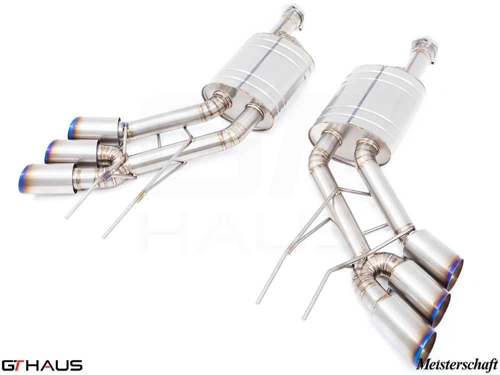 Premium exhaust system for Mercedes-Benz W463 G-Class G63 AMG featuring dual tips and high-performance design.