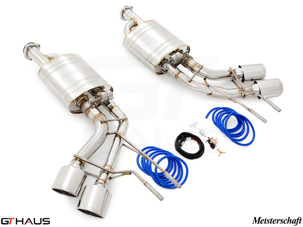 Premium exhaust system for Mercedes-Benz W463 G-Class G65 AMG, featuring dual tips and electronic valve control.