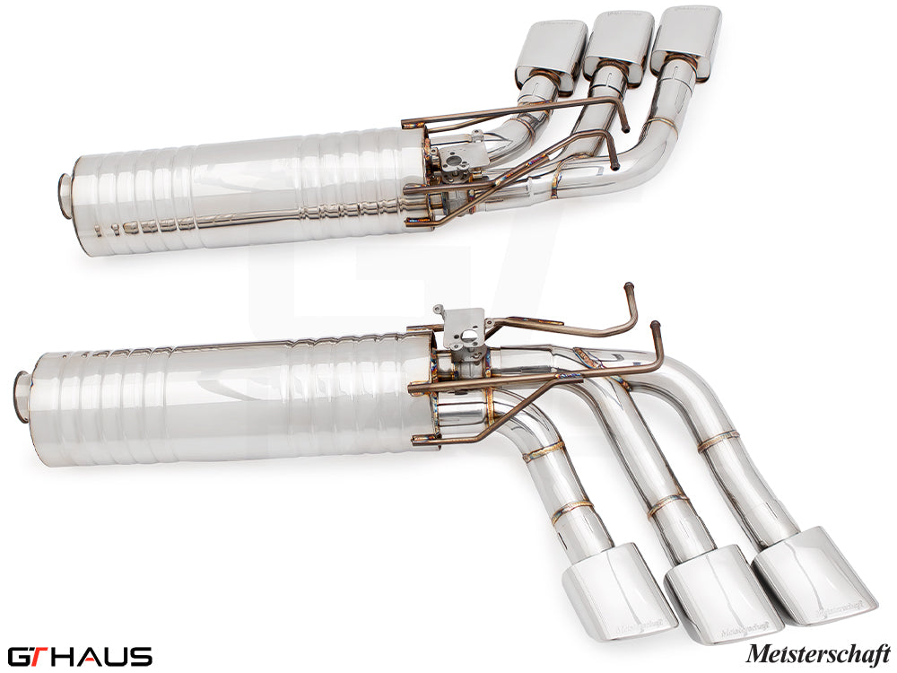 Premium exhaust system for Mercedes-Benz W463 G-Class G500/550, featuring stainless steel construction and performance design.