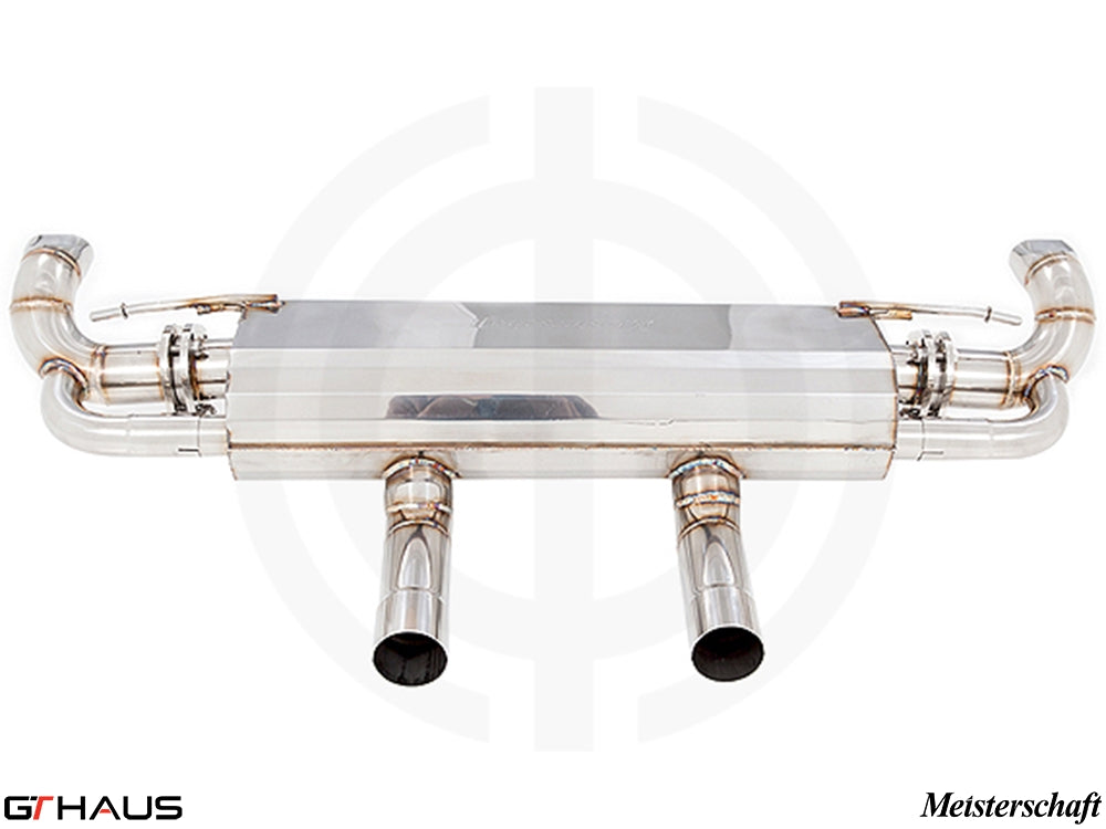 Premium exhaust system for Mercedes-Benz X166 GLS550, featuring stainless steel construction and dual tips.