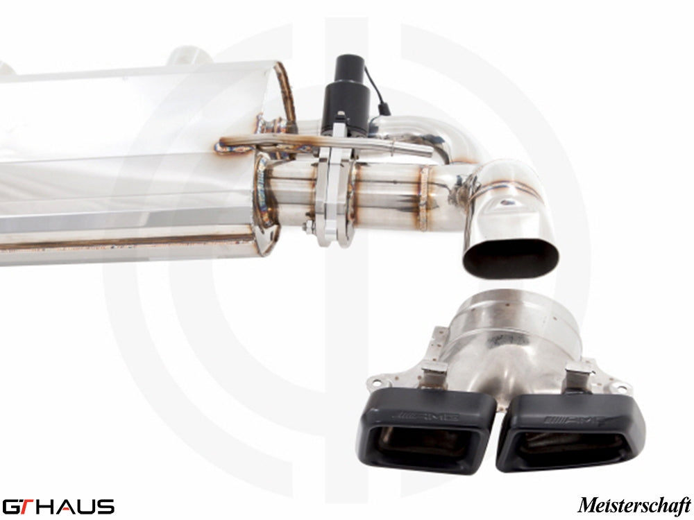 Premium exhaust system for Mercedes-Benz X166 GL-Class GL500/550 featuring stainless steel construction and dual tips.