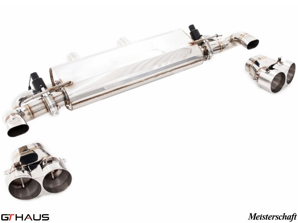 Premium performance exhaust system for Mercedes-Benz X166 GL63 AMG, featuring stainless steel construction and dual tips.