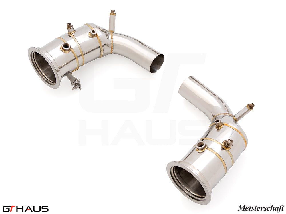 Premium down pipes for Porsche 911 (992 Chassis) 2019-2024 featuring OBD2 and 400 CEL sport cats for enhanced performance.