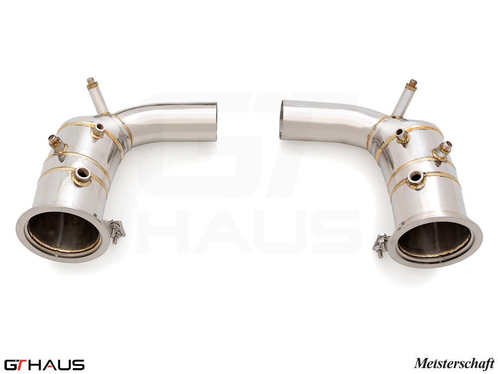 Premium down pipes for Porsche 911 (992 Chassis) 2019-2024 with 400 CEL sport cats for enhanced performance.