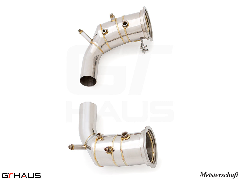 Premium down pipes for Porsche 911 (992 Chassis) 2019-2024 featuring 400 CEL sport cats for enhanced performance.