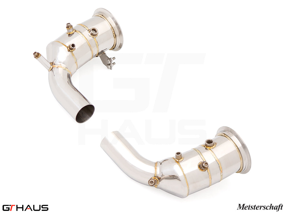 Premium down pipes for Porsche 911 (992 Chassis) 2019-2024 featuring OBD2 and 400 CEL sport cats for enhanced performance.