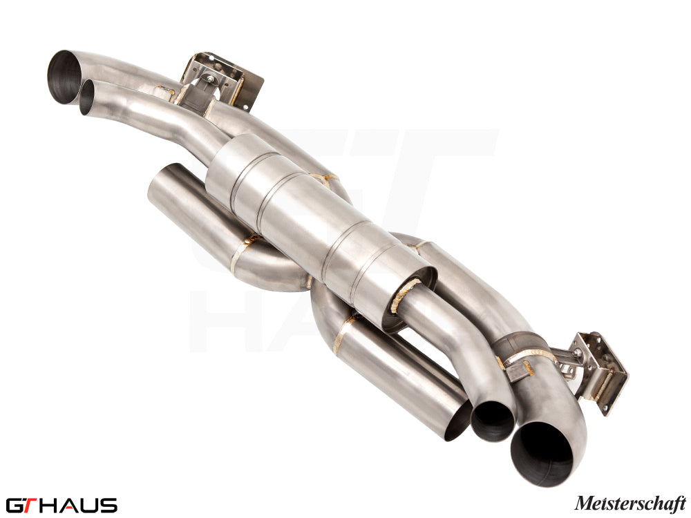 Premium exhaust system for Porsche 911 (992) Carrera models, featuring stainless steel construction and enhanced performance.
