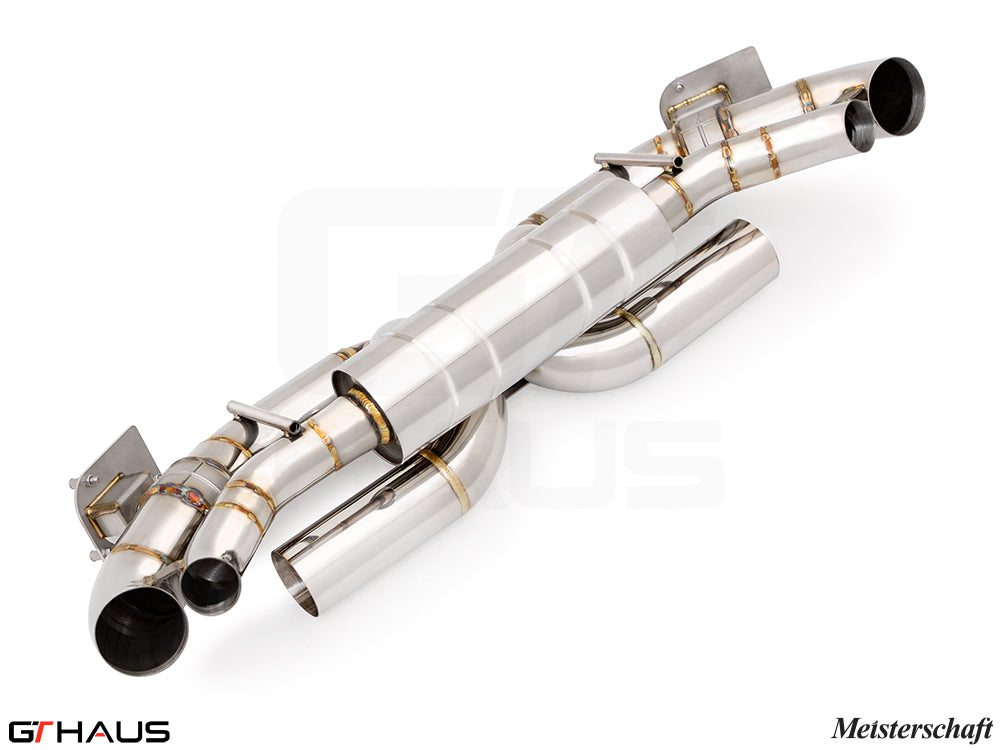 Premium Meisterschaft exhaust system for Porsche 911 (992 Chassis) Dakar, featuring stainless steel construction and advanced design.