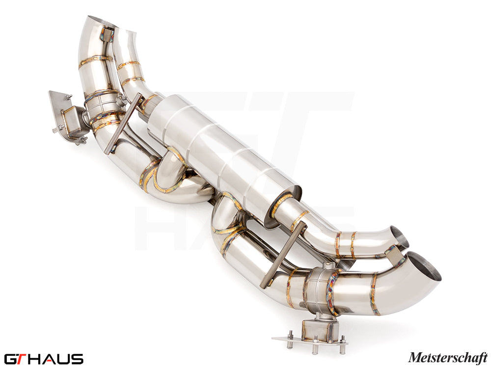 Premium exhaust system for Porsche 911 (992 Chassis) Dakar, featuring stainless steel construction and precision engineering.
