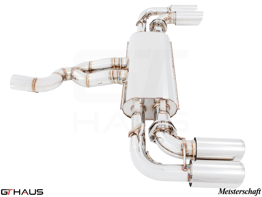 Premium exhaust system for 2015+ Porsche Cayenne TDI, featuring stainless steel construction and performance design.