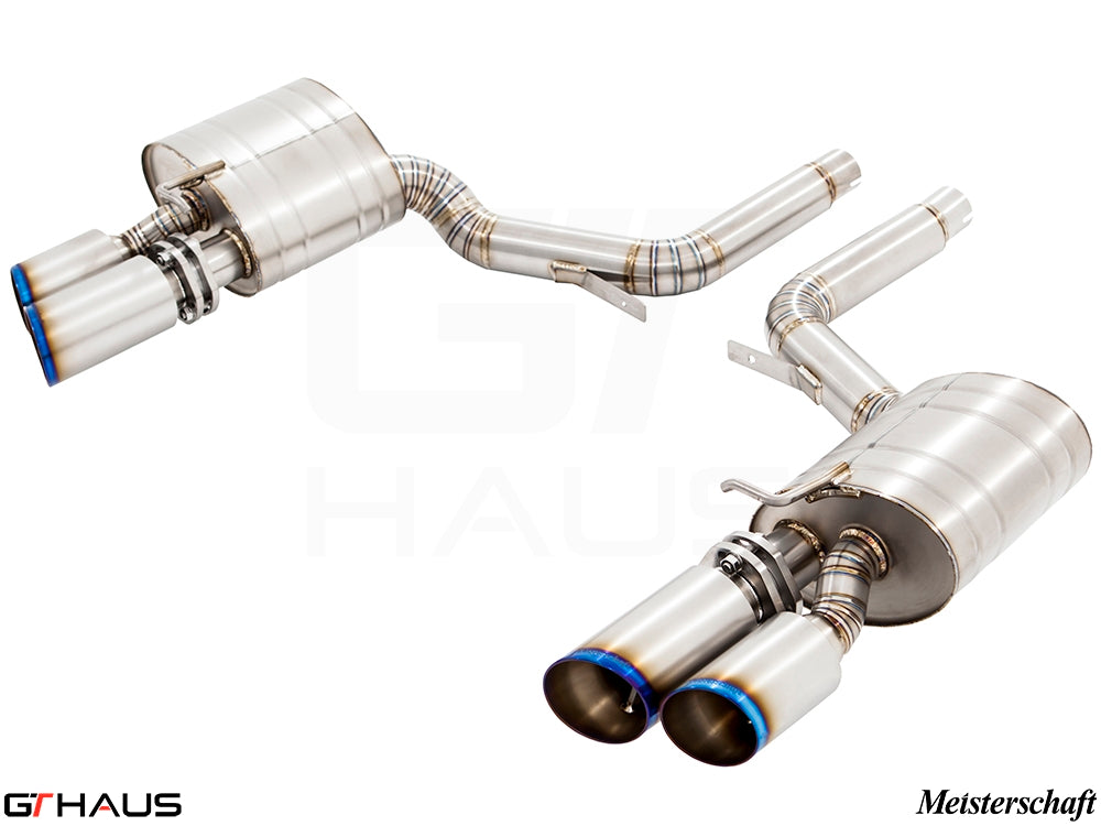 Premium performance exhaust system for Porsche Panamera Sedan 970 V6 3.6L, featuring stainless steel construction and dual tips.