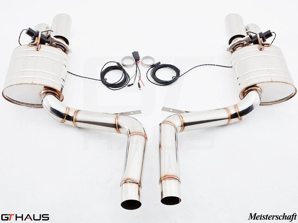 Premium performance exhaust system for Porsche Panamera Sedan 970 V6 Diesel, featuring stainless steel construction and electronic valve control.