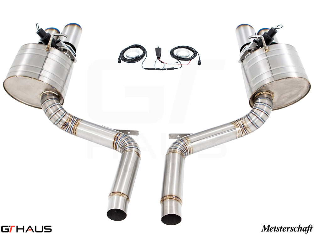 Premium performance exhaust system for Porsche Panamera Sedan 970 V6 Diesel, featuring stainless steel construction and electronic valve control.