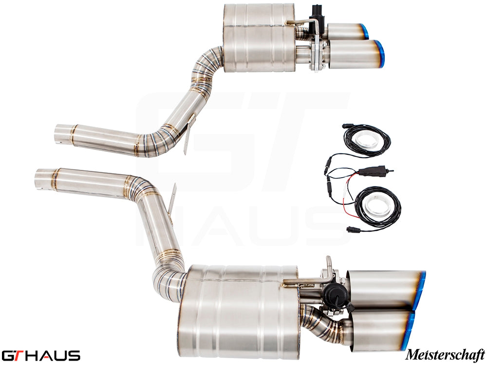 Premium exhaust system for Porsche Panamera 970 V8 models, featuring stainless steel construction and electronic valve control.