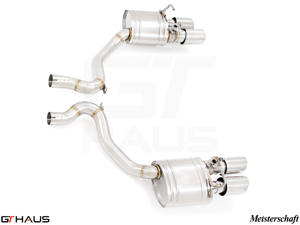 Premium exhaust system for Porsche Panamera 971 V6 (2.9T models: S/4S) featuring stainless steel construction and electronic valve control.